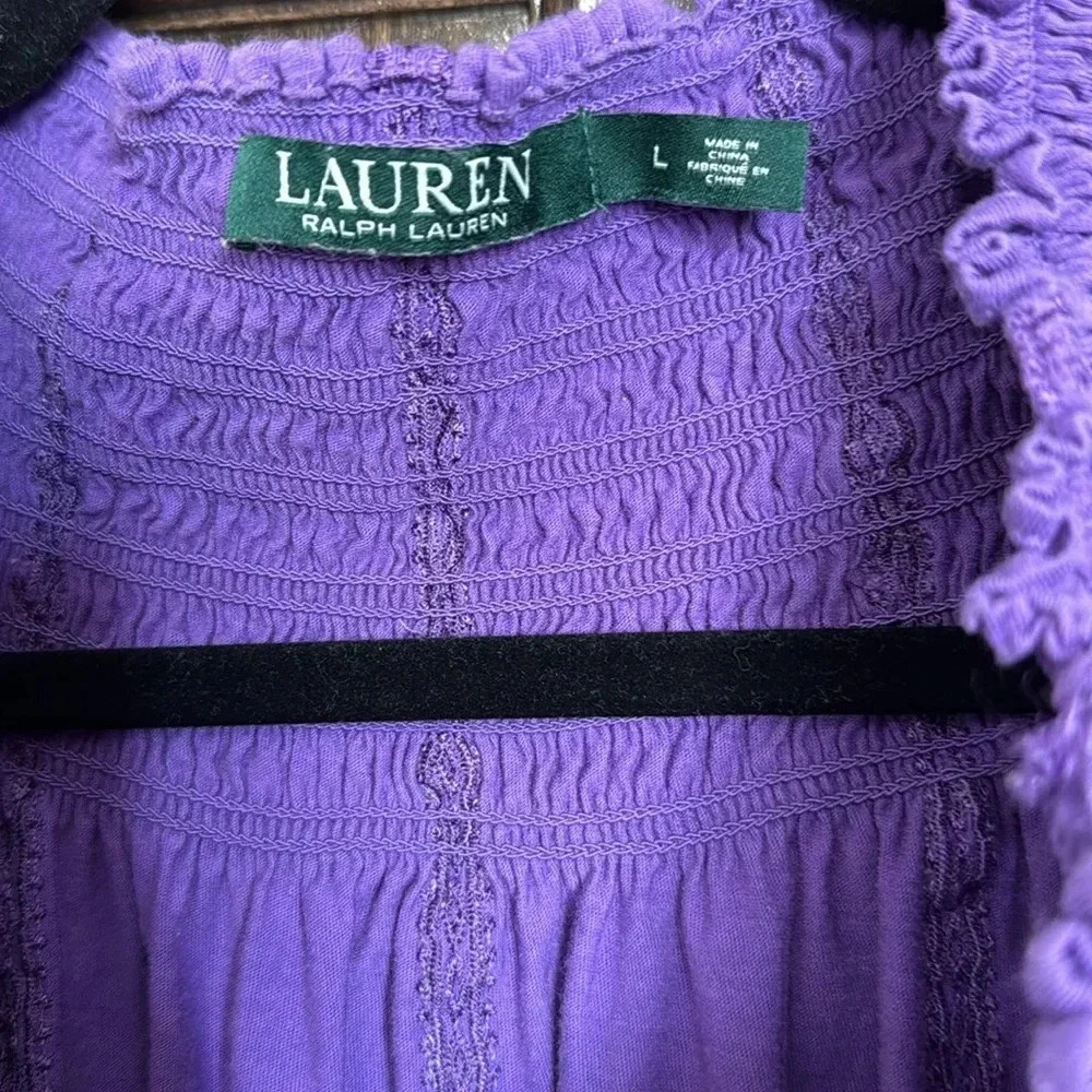 Lauren Ralph Lauren Purple off the shoulder Top - size Large - EUC - Picture 4 of 8